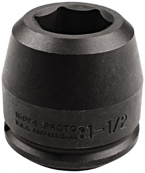 Proto - 1-1/2" Drive 1-13/16" Standard Impact Socket - 6 Points, 5-3/4" OAL - Exact Tooling