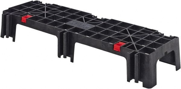 Quantum Storage - 625 Lb Capacity, Black Dunnage Rack - 40" Wide x 6" High x 12" Deep, HDPE - Exact Tooling