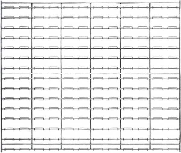 Quantum Storage - 36" Wide x 30" High, Chrome Louvered Bin Panel - Use with Stack and Hang Bins - Exact Tooling