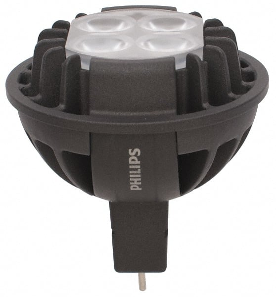 Philips - 7 Watt LED Commercial/Industrial 2 Pin Lamp - 2,700°K Color Temp, 370 Lumens, 12 Volts, Dimmable, MRC16, 35,000 hr Avg Life - Exact Tooling