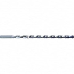 Guhring - 5/16" 135° Parabolic Flute Solid Carbide Screw Machine Drill Bit - TiAlN Finish, Right Hand Cut, 343mm Flute Length, 383mm OAL, Straight Shank, Through Coolant - Exact Tooling