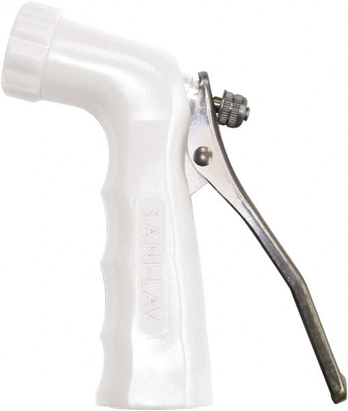 SANI-LAV - 3/4" Pipe, Insulated, Grade 3 Zinc Adjustable Spray Pattern Nozzle - White, 3/4 GHT Connection, 6.5 Gal per min at 100 psi, 3/4 GHT, 3/4" Orifice Diam, For Use With Water - Exact Tooling