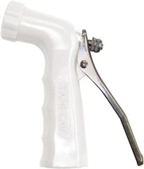 SANI-LAV - 3/4" Pipe, Insulated, Grade 3 Zinc Adjustable Spray Pattern Nozzle - White, 3/4 GHT Connection, 6.5 Gal per min at 100 psi, 3/4 GHT, 3/4" Orifice Diam, For Use With Water - Exact Tooling