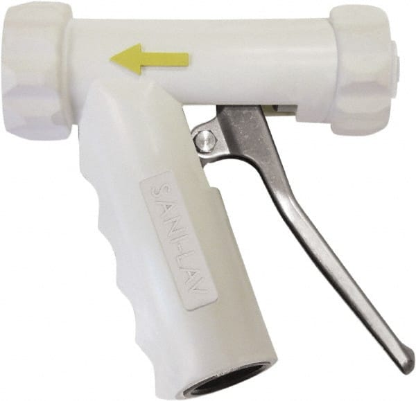 SANI-LAV - 3/4" Pipe, Insulated, Grade 304 Stainless Steel Adjustable Spray Pattern Nozzle - White, 3/4 GHT Connection, 7 Gal per min at 100 psi, 3/4 GHT, 3/4" Orifice Diam, For Use With Water - Exact Tooling
