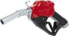 Tuthill - 30 GPM, Gasoline, Kerosene & Diesel Fuel 1" Auto Nozzle with Hook - 1" Inlet, 1" Outlet - Exact Tooling