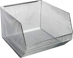 Quantum Storage - 175 Lb. Load Capacity, 18-1/2" Deep, Chrome Hopper Stacking Bin - 11-1/8" High x 17-1/8" Wide x 18-1/2" Long - Exact Tooling