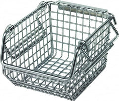 Quantum Storage - 175 Lb. Load Capacity, 5-1/4" Deep, Chrome Hopper Stacking Bin - 3" High x 4-1/4" Wide x 5-1/4" Long - Exact Tooling