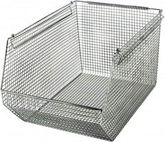 Quantum Storage - 175 Lb. Load Capacity, 18-1/2" Deep, Chrome Hopper Stacking Bin - 10-1/8" High x 11" Wide x 18-1/2" Long - Exact Tooling