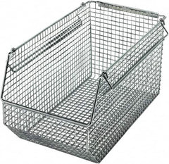 Quantum Storage - 175 Lb. Load Capacity, 14-1/2" Deep, Chrome Hopper Stacking Bin - 7" High x 8" Wide x 14-1/2" Long - Exact Tooling