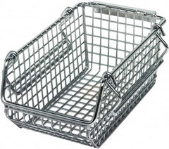 Quantum Storage - 175 Lb. Load Capacity, 7-1/4" Deep, Chrome Hopper Stacking Bin - 3" High x 4-1/4" Wide x 7-1/4" Long - Exact Tooling