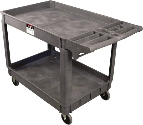 Jet - 550 Lb Capacity, 17" Wide x 39-3/4" Long x 33-1/2" High Standard Utility Cart - 2 Shelf, Plastic - Exact Tooling