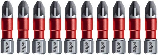 Wiha - PZ.1 Phillips Screwdriver Bit - 1/4" Drive, 1-9/64" OAL - Exact Tooling