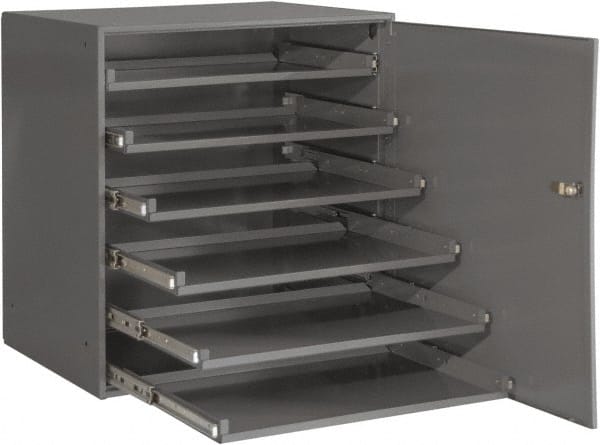 Durham - 6 Drawer, Small Parts Slide Rack Cabinet - 22" Deep x 23" Wide x 17" High - Exact Tooling