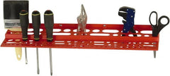 Quantum Storage - Tool Box Polypropylene Tool Rack - 24" Wide x 6" Deep x 2-3/4" High, Red, For Louvered Panels - Exact Tooling
