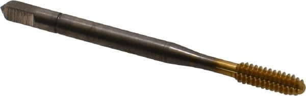 Balax - #6-32 UNC 2B H5 Thread Limit Bottoming Thread Forming Tap - Powdered Metal High Speed Steel, TiN Finish, 2" OAL, 0.45" Thread Length, Right Hand Thread, Series BXSTAINLESS - Exact Tooling