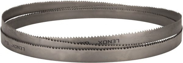 Lenox - 3 to 4 TPI, 15' 4" Long x 1-1/4" Wide x 0.042" Thick, Welded Band Saw Blade - Bi-Metal, Toothed Edge, Raker Tooth Set, Flexible Back, Contour Cutting - Exact Tooling