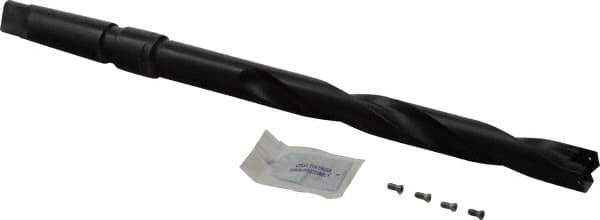 Allied Machine and Engineering - Series 1, 13/16" Max Diam, 3MT Taper Shank, Helical Flute Spade Drill - 6-1/2" Max Depth, 9-47/64" Body Length, 13-7/32" OAL, Extended Length, Through Coolant - Exact Tooling