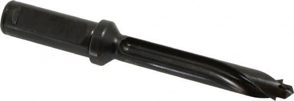 Allied Machine and Engineering - Series 14, 14 to 14.99mm Diam, 3/4" Diam Straight Shank with Flange, Straight Flute Spade Drill - 2-61/64" Max Depth, 4-1/32" Body Length, 6-1/16" OAL, Standard Length, Through Coolant - Exact Tooling
