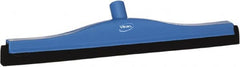 Vikan - 20" Foam Rubber Blade Bench Squeegee - Double Edge, Blue, Plastic Holder - Exact Tooling
