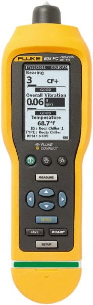 Fluke - 10Hz to 1kHz (mm), LCD Vibration Meter - 2 AA Batteries - Exact Tooling