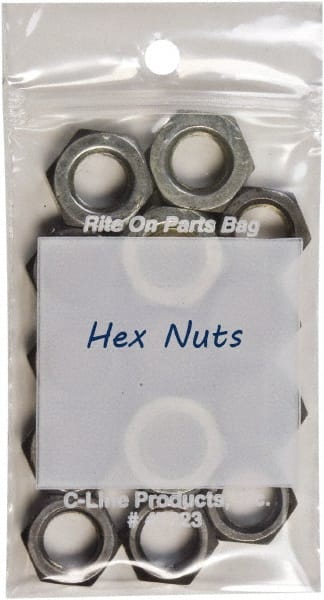 C-LINE - 4-7/8" Long x 6" Wide x 4-7/8" High, 0.002 mil Thick, Self Seal Antistatic Poly Bag - Clear & White - Exact Tooling