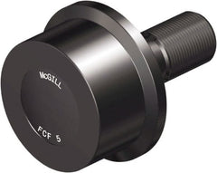 McGill - 5" Roller Diam x 3" Width, 2" Stud Diam x 4-1/2" Length, Flanged Load Roller - Steel, 2-1/2" Thread Length, 2-12 Thread, 7-1/2" OAL, 35,800 Lb Dynamic Cap, 40,000 Lb Static Cap - Exact Tooling