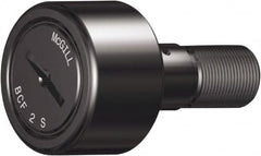 McGill - 1-1/4" Roller Diam x 3/4" Width, 1/2" Stud Diam x 1-1/4" Length, Sealed Self Lubricating Stud Cam Follower with Nonmetallic Bushing - Steel, 5/8" Thread Length, 1/2-20 Thread, 2.03" OAL - Exact Tooling