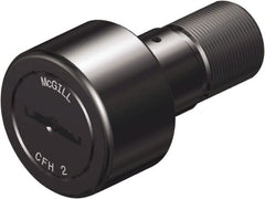 McGill - 2-3/4" Roller Diam x 1-1/2" Width, 1" Stud Diam x 2-1/4" Length, Heavy Stud Cam Follower - Steel, 1-1/8" Thread Length, 1-1/4-12 Thread, 3.78" OAL, 11,720 Lb Dynamic Cap, 32,900 Lb Static Cap - Exact Tooling