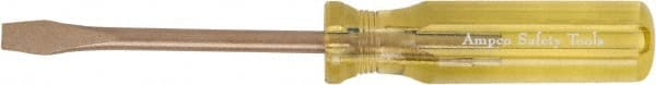 Ampco - 165mm OAL Nonsparking Slotted Screwdriver - 70mm Blade Length, Straight Shank, Acetate Handle - Exact Tooling