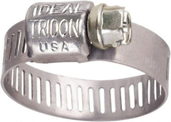 IDEAL TRIDON - SAE Size 4, 5/16 to 5/8" Diam, Stainless Steel Worm Drive Clamp - 5/16" Wide, Material Grade 301, Series Contractor - Exact Tooling