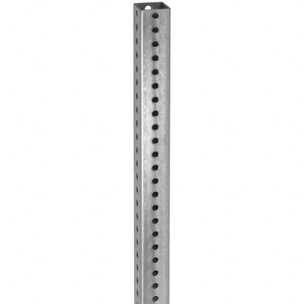 TAPCO - 10' High, Galvanized Traffic Sign Post - Steel, 7/16" Hole Diam, Silver - Exact Tooling