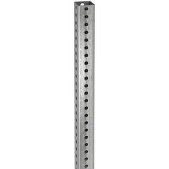 TAPCO - 10' High, Galvanized Traffic Sign Post - Steel, 7/16" Hole Diam, Silver - Exact Tooling