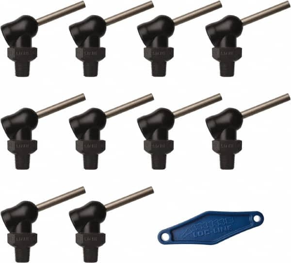 Loc-Line - 1/8" Hose Inside Diam x 5/32" Nozzle Diam, High-Pressure Coolant Hose Nozzle - NPT, for Use with Loc-Line Modular Hose System, 10 Pieces - Exact Tooling