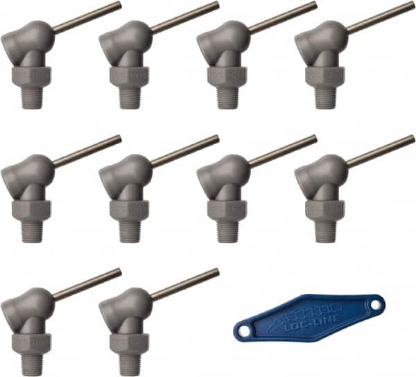 Loc-Line - 1/8" Hose Inside Diam, High-Pressure Coolant Hose Nozzle - NPT, for Use with Loc-Line Modular Hose System, 10 Pieces - Exact Tooling
