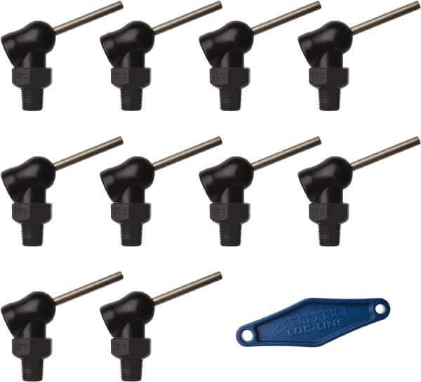 Loc-Line - 1/8" Hose Inside Diam, High-Pressure Coolant Hose Nozzle - NPT, for Use with Loc-Line Modular Hose System, 10 Pieces - Exact Tooling