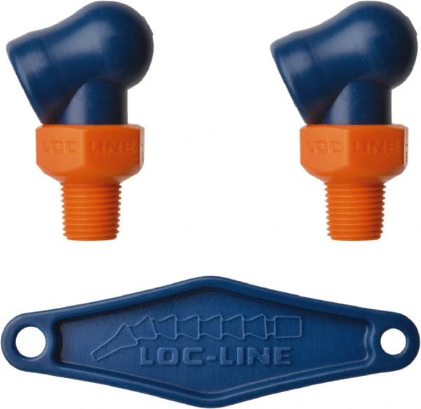 Loc-Line - 1/8" Hose Inside Diam, High-Pressure Coolant Hose Nozzle - NPT, for Use with Loc-Line Modular Hose System, 2 Pieces - Exact Tooling
