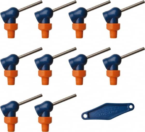 Loc-Line - 1/8" Hose Inside Diam x 1/16" Nozzle Diam, High-Pressure Coolant Hose Nozzle - NPT, for Use with Loc-Line Modular Hose System, 10 Pieces - Exact Tooling