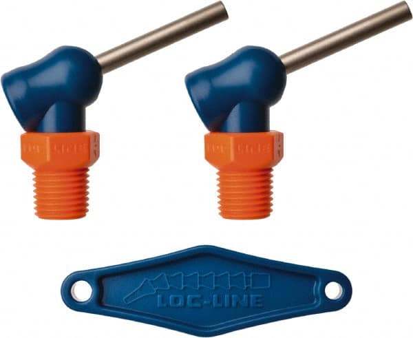 Loc-Line - 1/4" Hose Inside Diam x 5/32" Nozzle Diam, High-Pressure Coolant Hose Nozzle - NPT, for Use with Loc-Line Modular Hose System, 2 Pieces - Exact Tooling