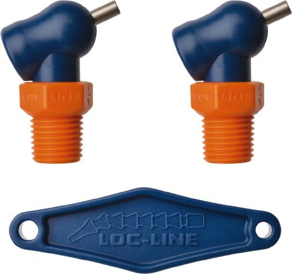 Loc-Line - 1/4" Hose Inside Diam, High-Pressure Coolant Hose Nozzle - NPT, for Use with Loc-Line Modular Hose System, 2 Pieces - Exact Tooling