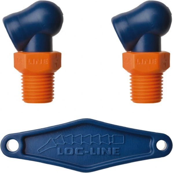 Loc-Line - 1/4" Hose Inside Diam, High-Pressure Coolant Hose Nozzle - NPT, for Use with Loc-Line Modular Hose System, 2 Pieces - Exact Tooling
