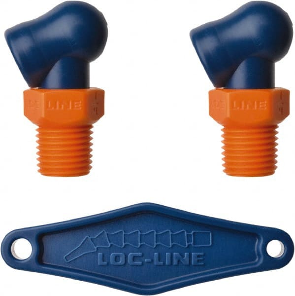 Loc-Line - 1/4" Hose Inside Diam x 1/16" Nozzle Diam, High-Pressure Coolant Hose Nozzle - NPT, for Use with Loc-Line Modular Hose System, 2 Pieces - Exact Tooling