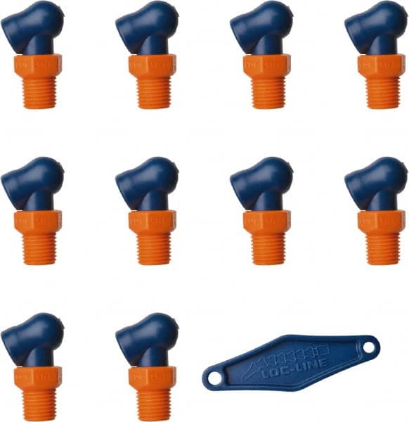 Loc-Line - 1/4" Hose Inside Diam x 5/32" Nozzle Diam, High-Pressure Coolant Hose Nozzle - NPT, for Use with Loc-Line Modular Hose System, 10 Pieces - Exact Tooling