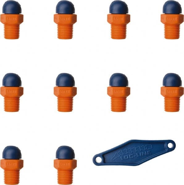 Loc-Line - 1/4" Hose Inside Diam x 5/32" Nozzle Diam, High-Pressure Coolant Hose Nozzle - NPT, for Use with Loc-Line Modular Hose System, 10 Pieces - Exact Tooling