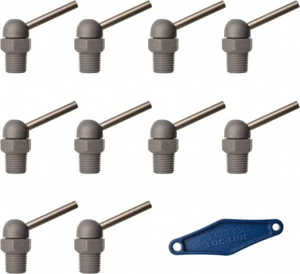 Loc-Line - 1/4" Hose Inside Diam x 5/32" Nozzle Diam, High-Pressure Coolant Hose Nozzle - NPT, for Use with Loc-Line Modular Hose System, 10 Pieces - Exact Tooling