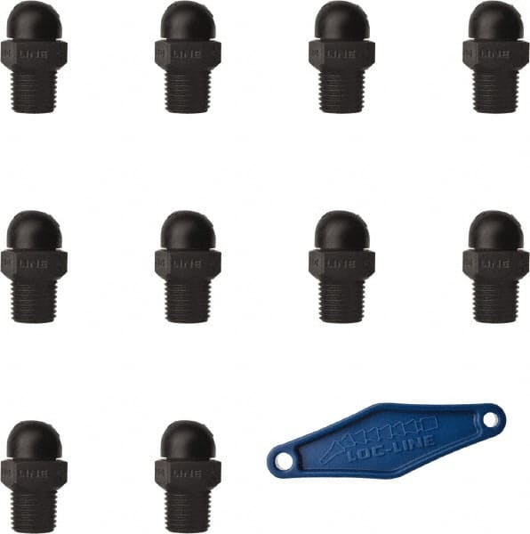 Loc-Line - 1/4" Hose Inside Diam x 5/32" Nozzle Diam, High-Pressure Coolant Hose Nozzle - NPT, for Use with Loc-Line Modular Hose System, 10 Pieces - Exact Tooling