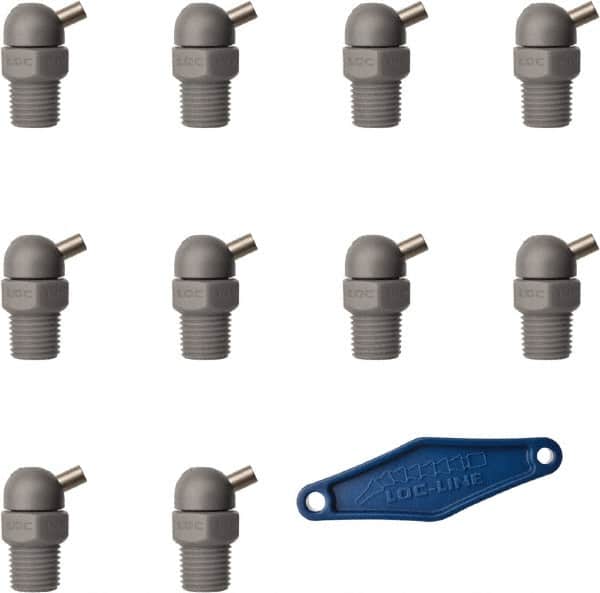 Loc-Line - 1/4" Hose Inside Diam x 5/32" Nozzle Diam, High-Pressure Coolant Hose Nozzle - NPT, for Use with Loc-Line Modular Hose System, 10 Pieces - Exact Tooling