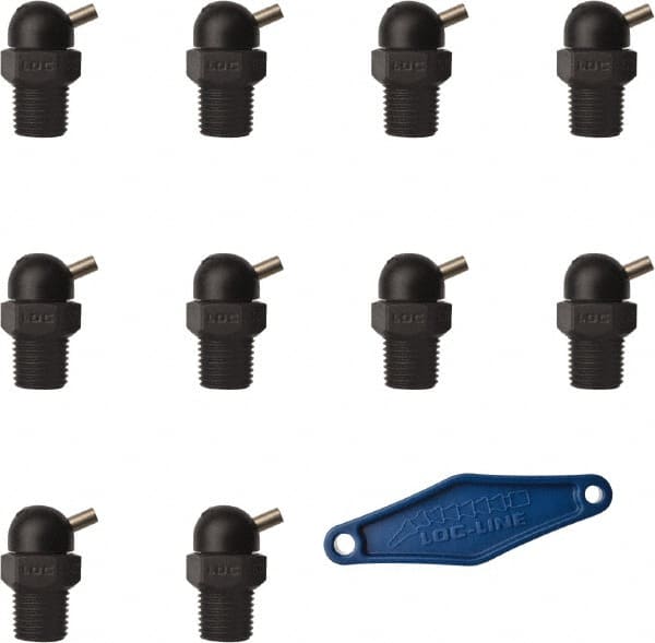 Loc-Line - 1/4" Hose Inside Diam, High-Pressure Coolant Hose Nozzle - NPT, for Use with Loc-Line Modular Hose System, 10 Pieces - Exact Tooling