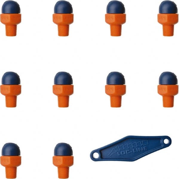 Loc-Line - 1/8" Hose Inside Diam x 5/32" Nozzle Diam, High-Pressure Coolant Hose Nozzle - NPT, for Use with Loc-Line Modular Hose System, 10 Pieces - Exact Tooling