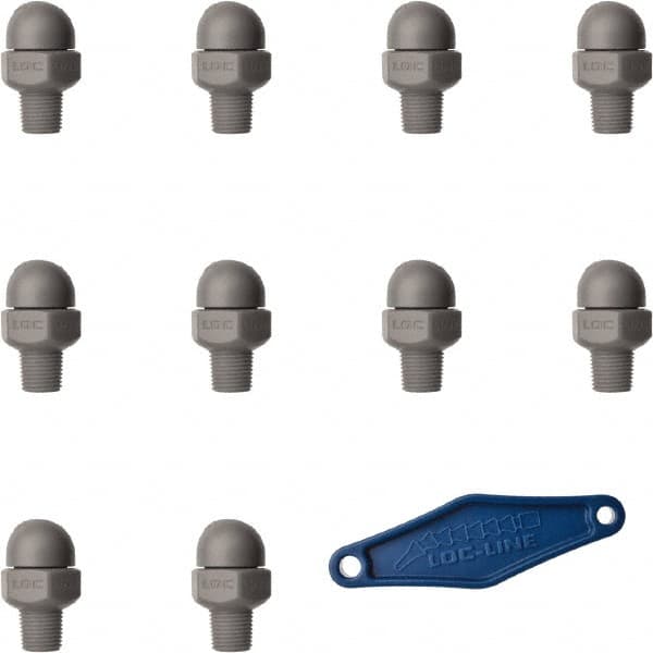 Loc-Line - 1/8" Hose Inside Diam, High-Pressure Coolant Hose Nozzle - NPT, for Use with Loc-Line Modular Hose System, 10 Pieces - Exact Tooling