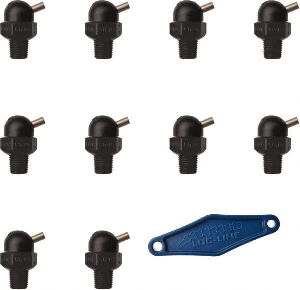Loc-Line - 1/8" Hose Inside Diam, High-Pressure Coolant Hose Nozzle - NPT, for Use with Loc-Line Modular Hose System, 10 Pieces - Exact Tooling